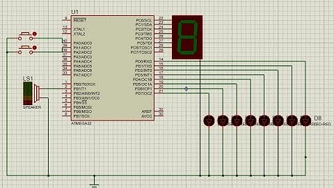 Rangkaian LED, 7 Segment, dan Tone Generator pada Proteus menggunakan Button