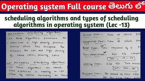 scheduling algorithms | preemptive scheduling  | non preemptive scheduling |  in operating system