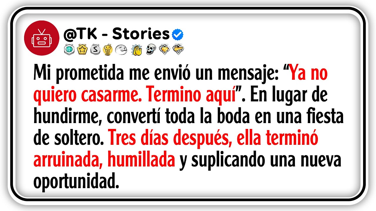 Mi prometida me envió un mensaje: “Ya no quiero casarme. Termino aquí”. En lugar de hundirme...