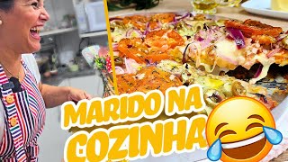 RECEITA DE  PIZZA RÁPIDA E MUITA RISADA - MARIDO NA COZINHA #3