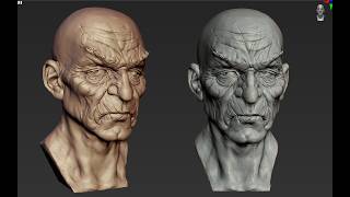 【ZBrush】 Easy Old Man Head Speed Sculpt