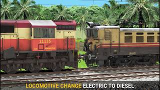 Electric to Diesel Locomotive Change | Train Simulator | Engine Coupling | Rail Road Games screenshot 1
