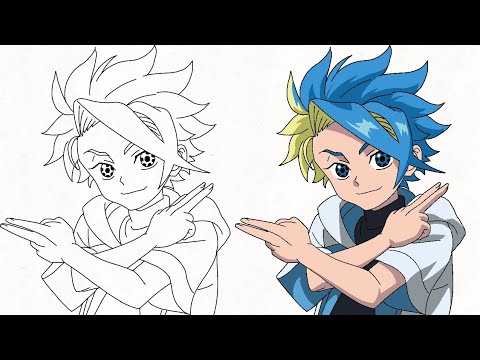 رسم إيهاب إكس كروس من أنمي بي بليد إكس Drawing Ekusu Kurosu From BeyBlade X