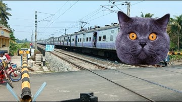 CAT Headed Aggressive EMU Local Train Dangerous & Furious Moving Throughout At Railgate