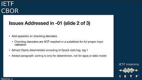 IETF interim: CBOR Working Group 2025-12-10 15:00