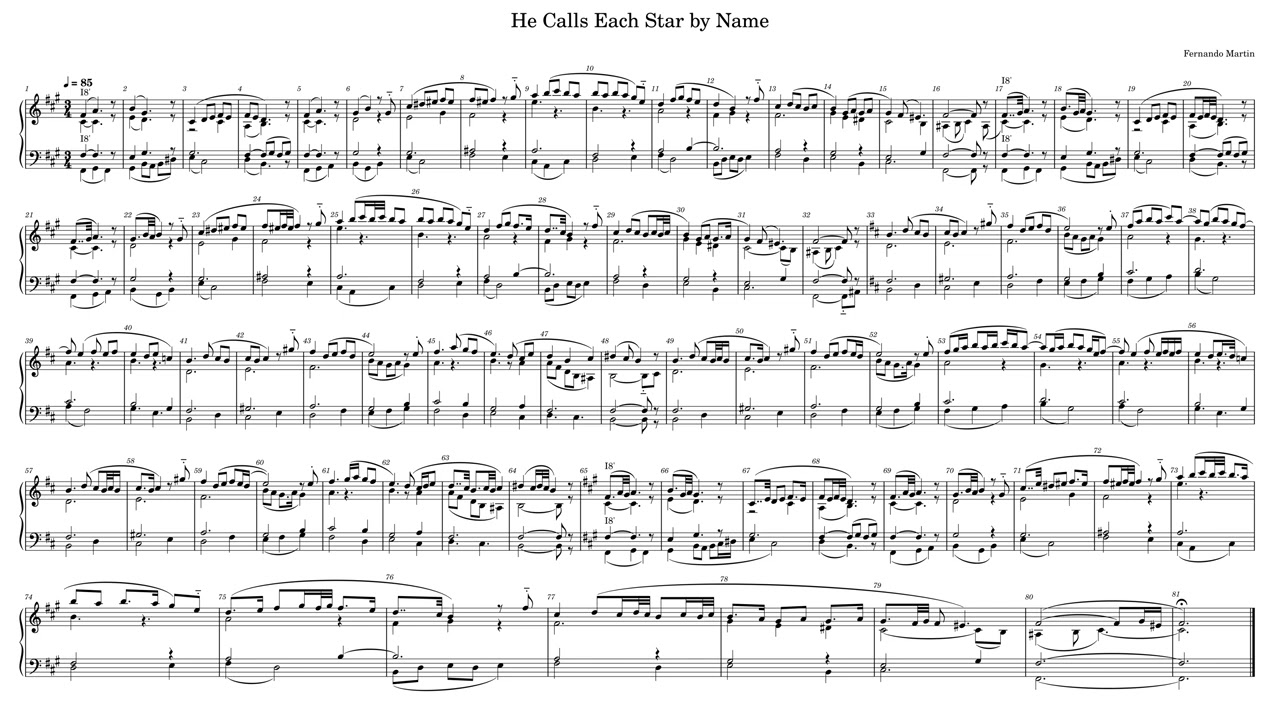 Fernando Martin - He Calls Each Star by Name (Harpsichord piece in F# Minor)