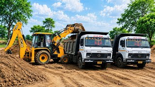 JCB 3DX Eco Expert Loading Tata Truck Tipper mud Loader in Tata Signa HiWay | JCB Loading Truck