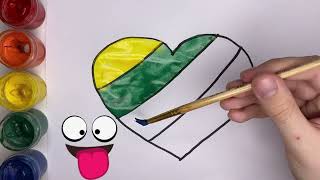 Draw a Rainbow heart for kids / Bolalar Uchun yurak kamalakini chizish / Рисуем радужное сердце