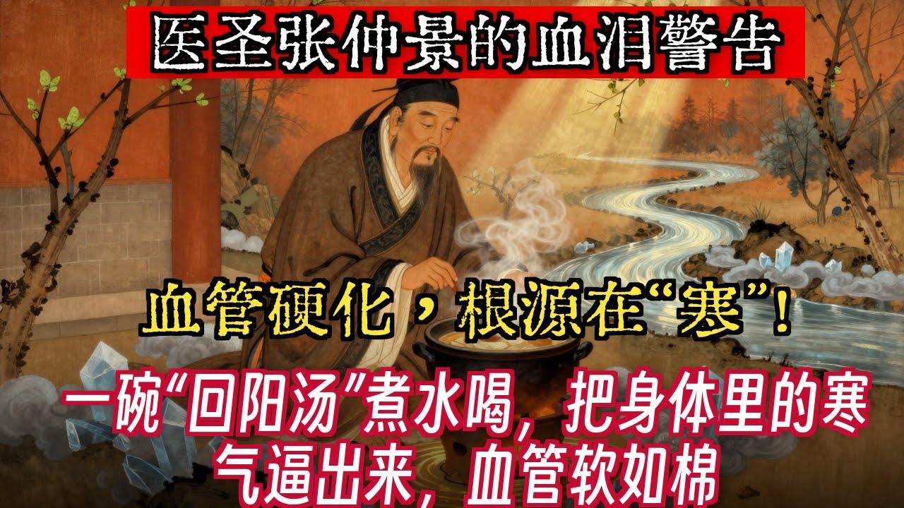 医圣张仲景的血泪警告：血管硬化，根源在“寒”！一碗“回阳汤”煮水喝，把身体里的寒气逼出来，血管软如棉。