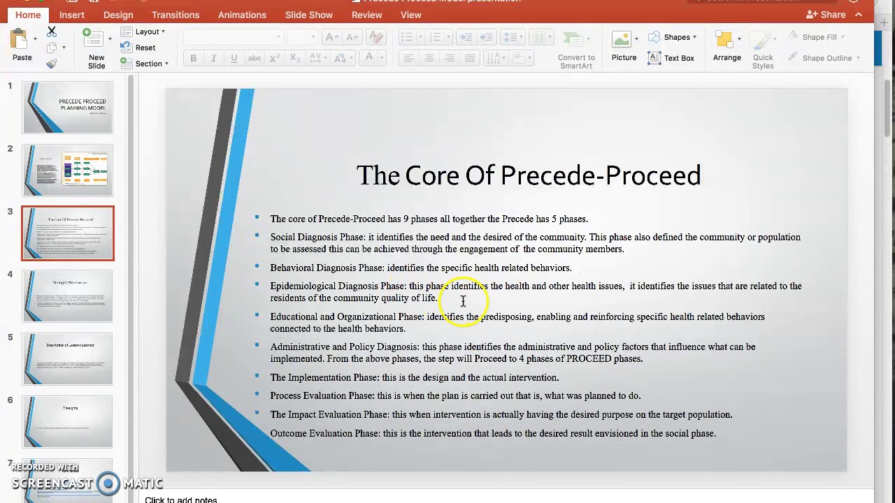 precede proceed model