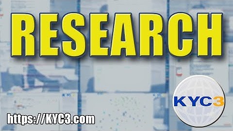 KYC3 training/demo 3 - Research functions with KYC3 Pro