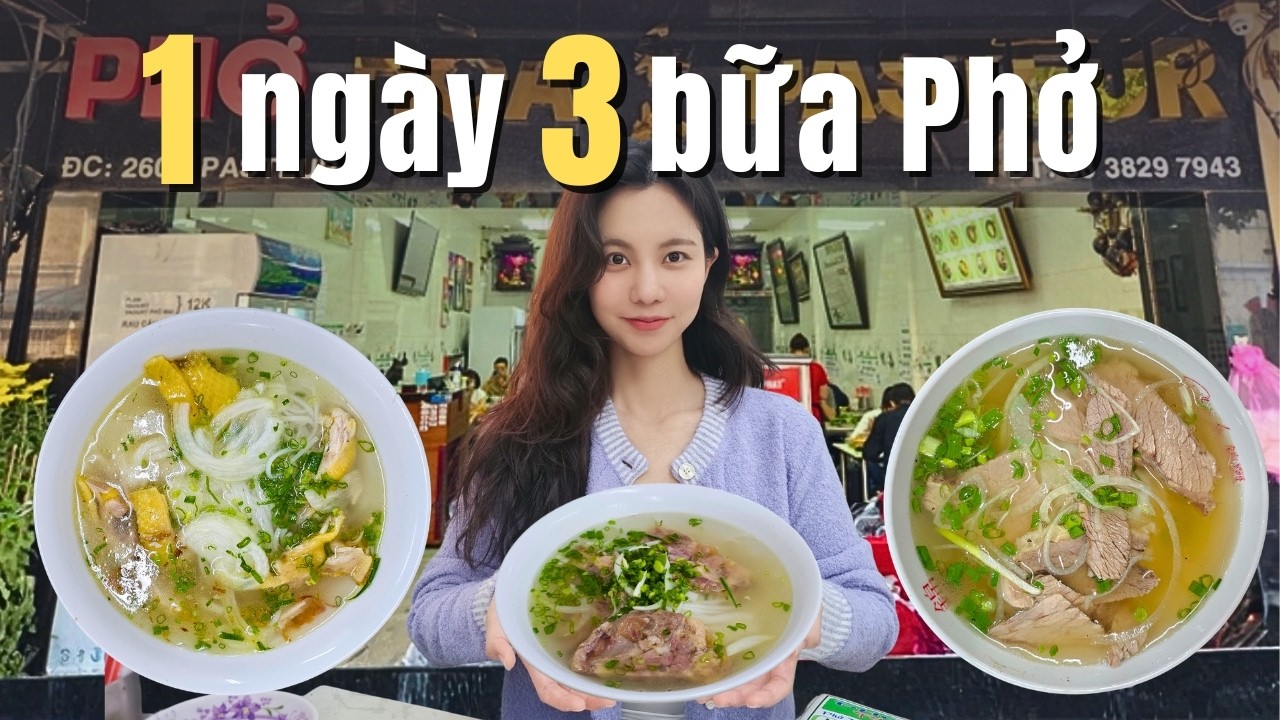 Vì mê phở quá nên có ngày tụi mình ăn phở cả 3 bữa luôn~!