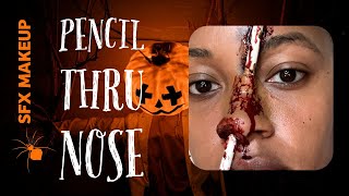 Pencil through Nose Special FX Makeup- Halloween 2020