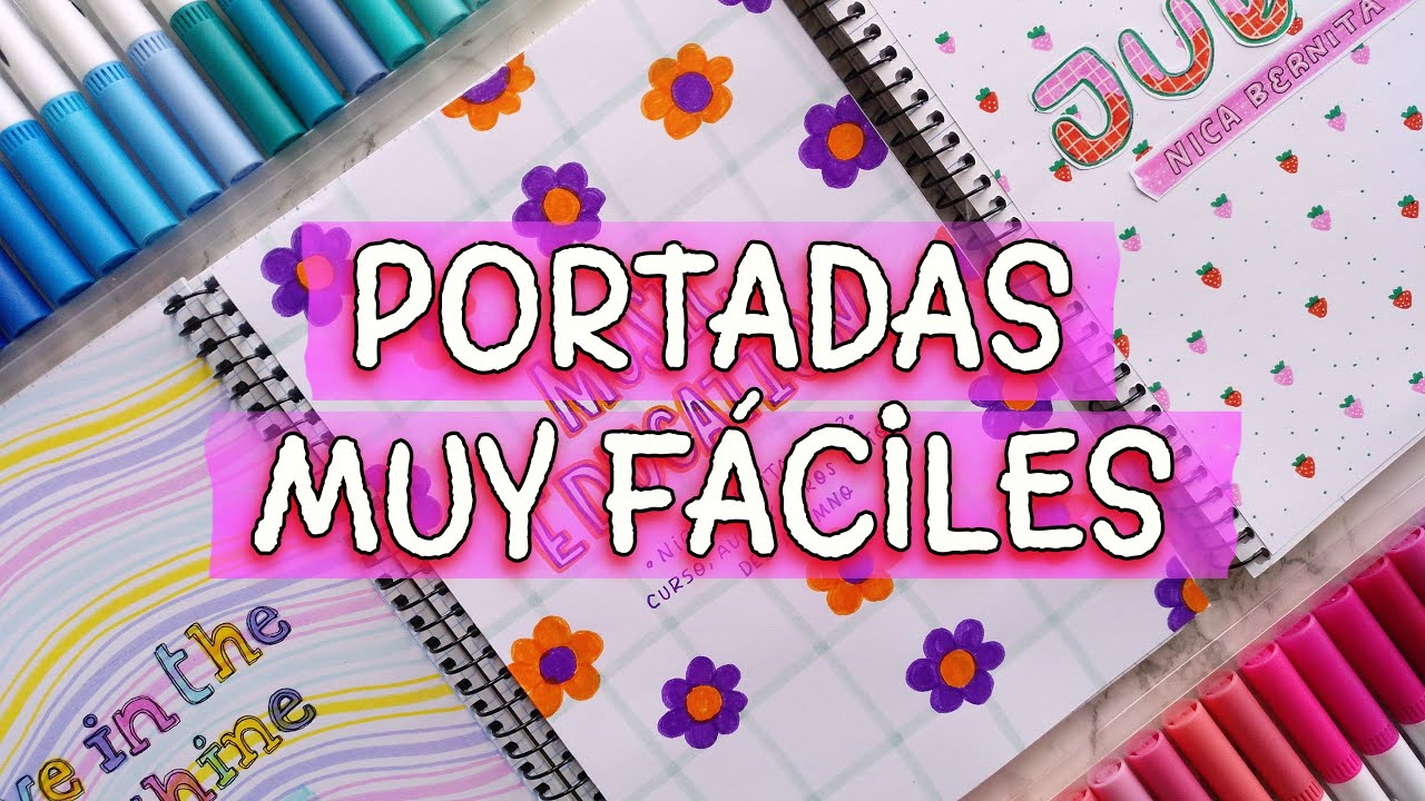 CÓMO HACER PORTADAS BONITAS, FÁCILES Y RÁPIDAS con ROTULADORES 💖CARÁTULAS para  CUADERNOS y LIBRETAS - thptnganamst.edu.vn