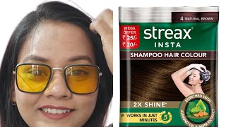 Honest Review of Streax INSTA Shampoo Hair Colour | does it really work for me ? Shade 04 Dark Brown
