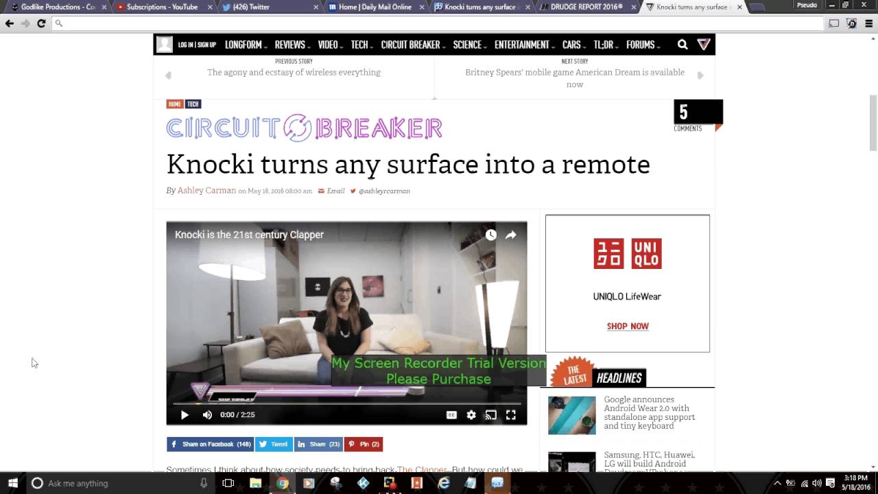 newspaper mockup Knocki turns any surface into a remote
