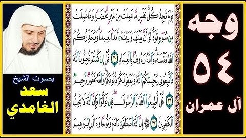 صفحة 54 سورة آل عمران || سعد الغامدي || يوم تجد كل نفس ما عملت من خير محضرا وما عملت من سوء تود لو