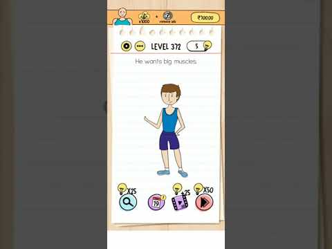 Brain test level 372 he wants big muscles. solution #shorts #braintest