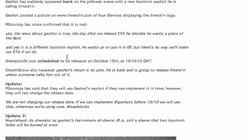 Updates on SHAtter & Limera1n Jailbreaks