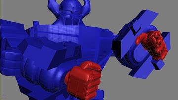 08 robot 3ds max tutorial - MEGAZORD Daizyujin 3D - Hand modeling part. 02/03