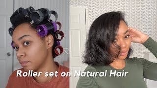 Roller Set on Natural Hair