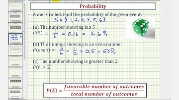 Ex: Find Basic Probabilities When Rolling One Fair Die