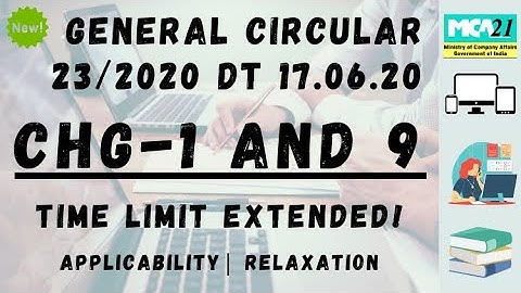 CHG-1 Date Extended, Late fees waived - Circular 23/2020 dated 17.06.2020