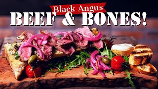 Argentijnse Black Angus STEAK met beenmerg op de BBQ