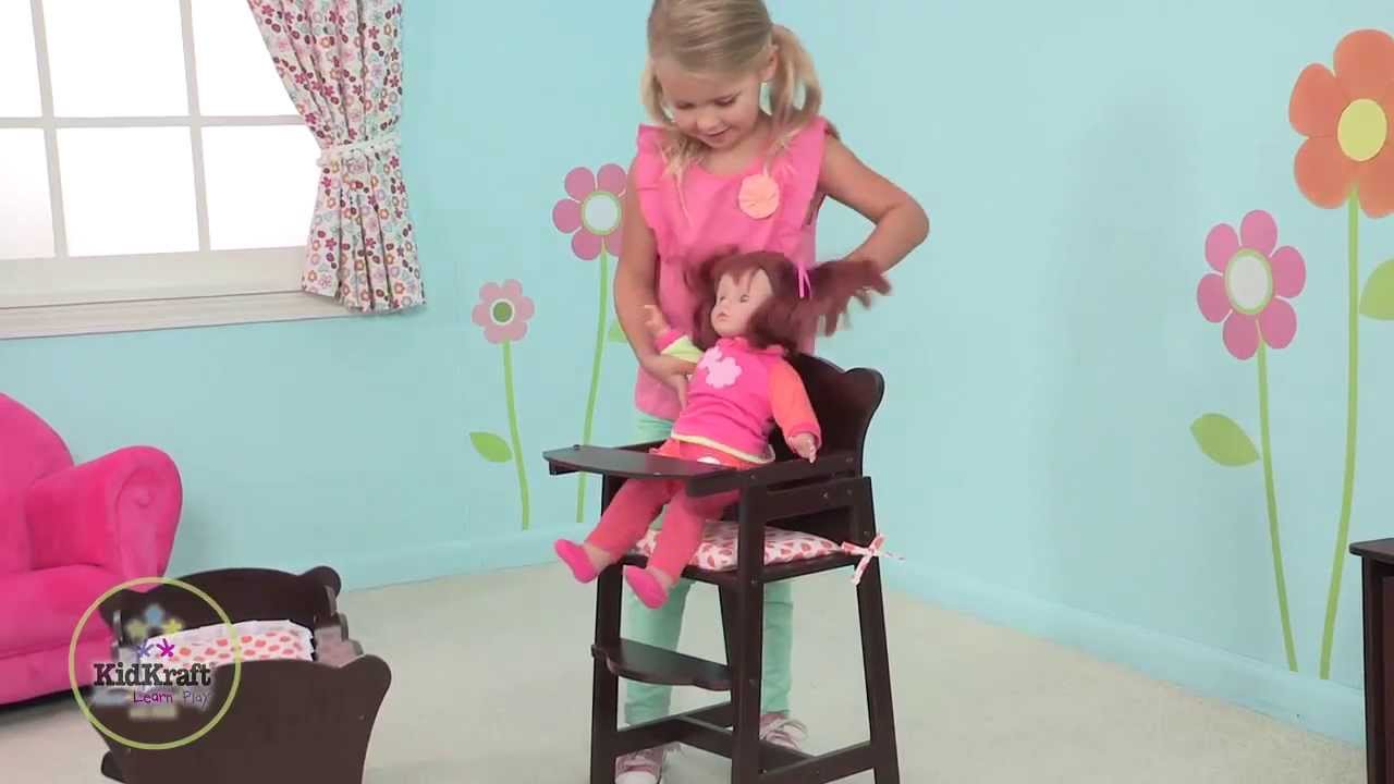 Wooden Lil Doll High Chair Espresso Youtube