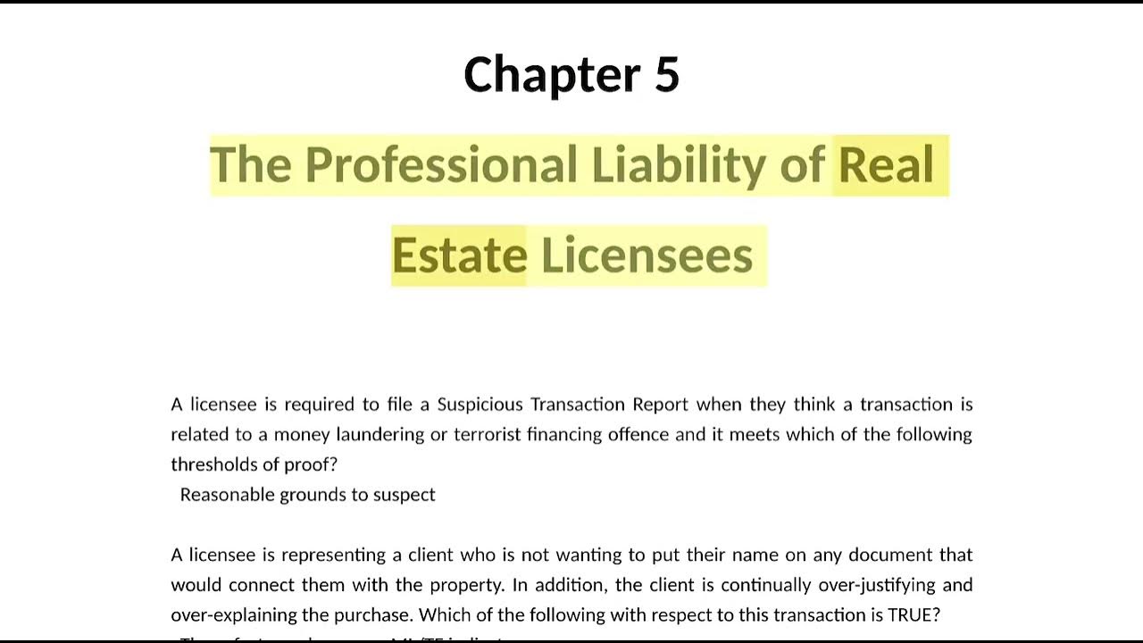 UBC Real Estate Licensing Chapter 5 YouTube