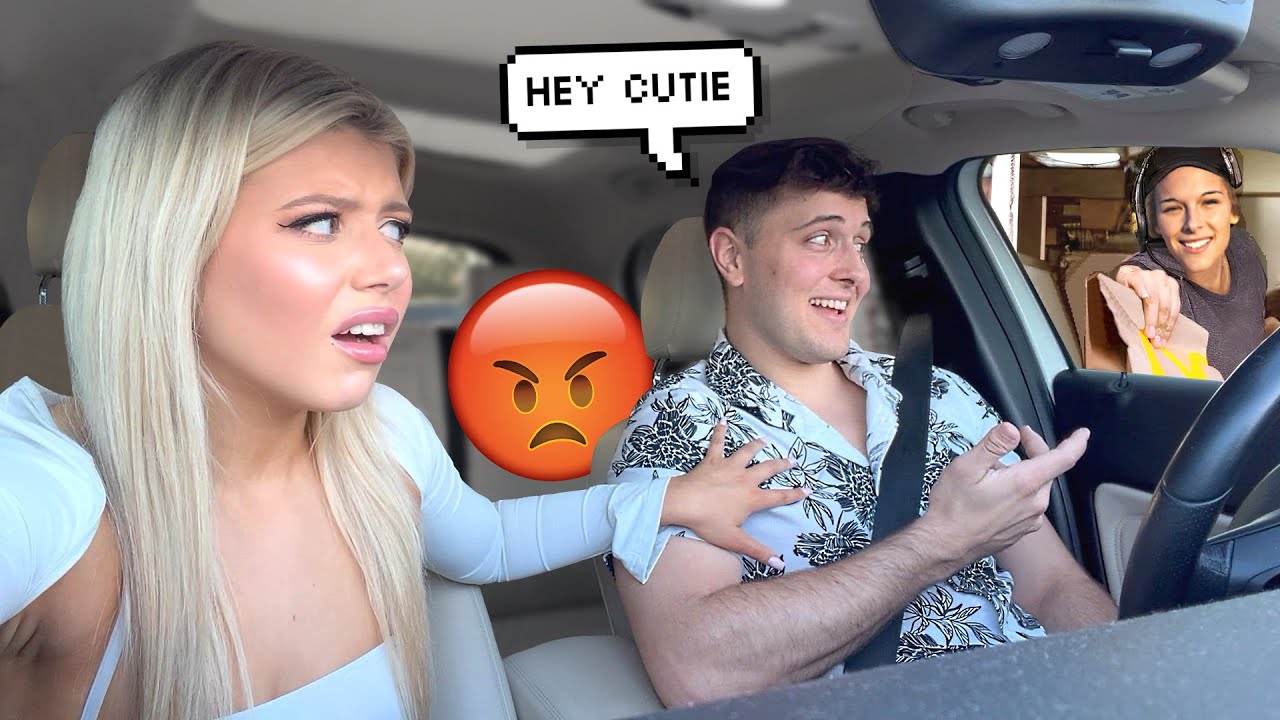 FLIRTING WITH DRIVE THRU EMPLOYEES IN FRONT OF MY GIRLFRIEND!! - YouTube