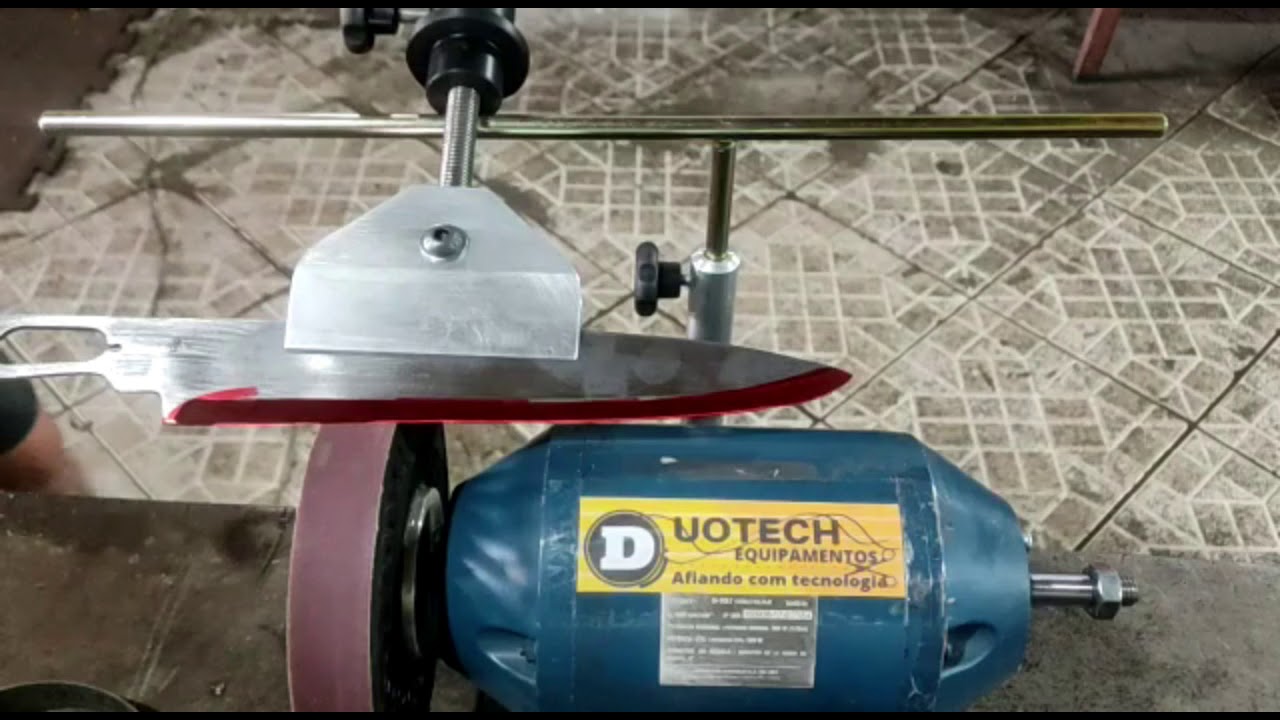 Afiação de facas com o Jig de facas da Duotech Equipamento do 🇧🇷.