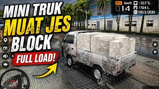 Mini Truck Full Load Challenge | Indonesian Cargo Truck Block Transport Gameplay 🚛💪 screenshot 2