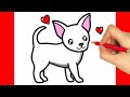 HOW TO DRAW A DOG EASY - DRAWING AND COLORING A DOG EASY