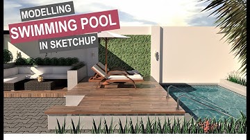 How to model backyard & swimming pool design in Sketchup | Sketchup Tutorial