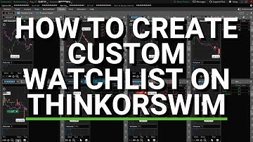 Tutorial - How to Create Custom Watchlist on Thinkorswim