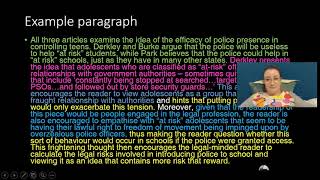 Year 12 Analysing and Comparing Argument - Paragraphs