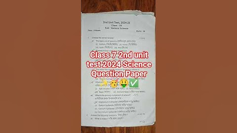 Class 7 2nd unit test 