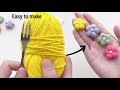 No Crochet ! No Knitting || 2 Minute You Can Make a Woolen Flower ! Super Easy 