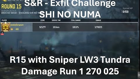 R15 with LW3 Tundra Damage Run 1 270 025 🤩Solo Damage Run S&R - Exfil in SHI NO NUMA🤩
