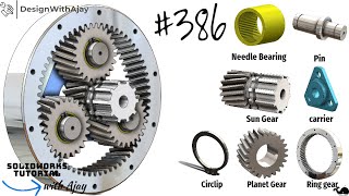 How to design Helical Planetary Gearbox Using SolidWorks Software #386#DesignWithAjay@DesignWithAjay