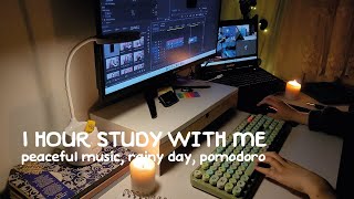 1 Hour Study With Me | Calm Music, Real Study, 60 Minutes Study, Pomodoro