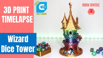 3D Printed  Wizard Dice Tower 🎲  [Fates End] || 3D Printing Timelapse [4K]