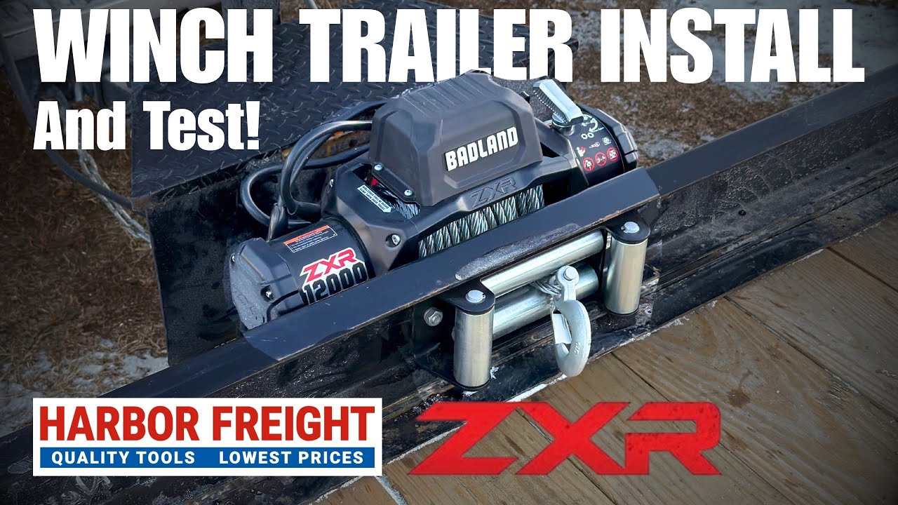 Badlands ZXR 12,000lb Winch Install on Trailer - Live Test and