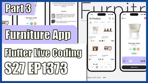 [Flutter] Flutter Live Coding EP1373 (Furniture Mobile App Part 3)