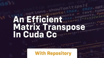 an efficient matrix transpose in cuda cc