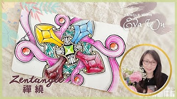Zentangle Art 禪繞畫 #1799 How to draw by Eva Wu 禅绕画 ゼンタングル doodle art Phi Tile