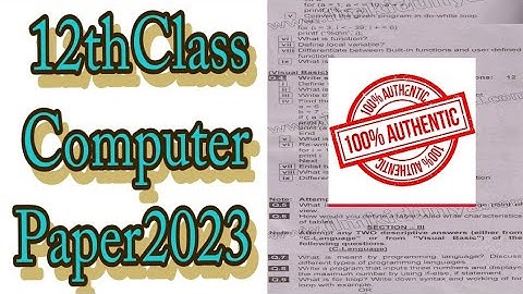 12th Computer Science Important Questions 2023