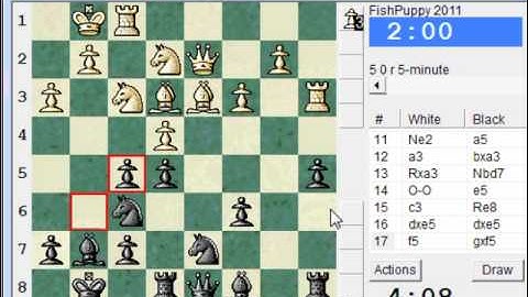 Chess World.net presents Blitz #593 vs FishPuppy (2011) Pirc: Ufimtsev-Pytel variation