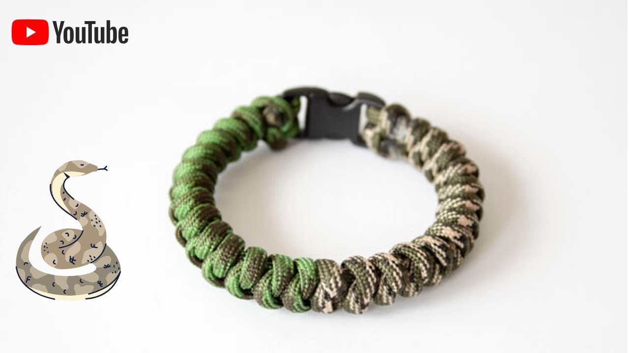 How to Make 2 Color Snake Knot Paracord Bracelet Tutorial/ Как сделать ...